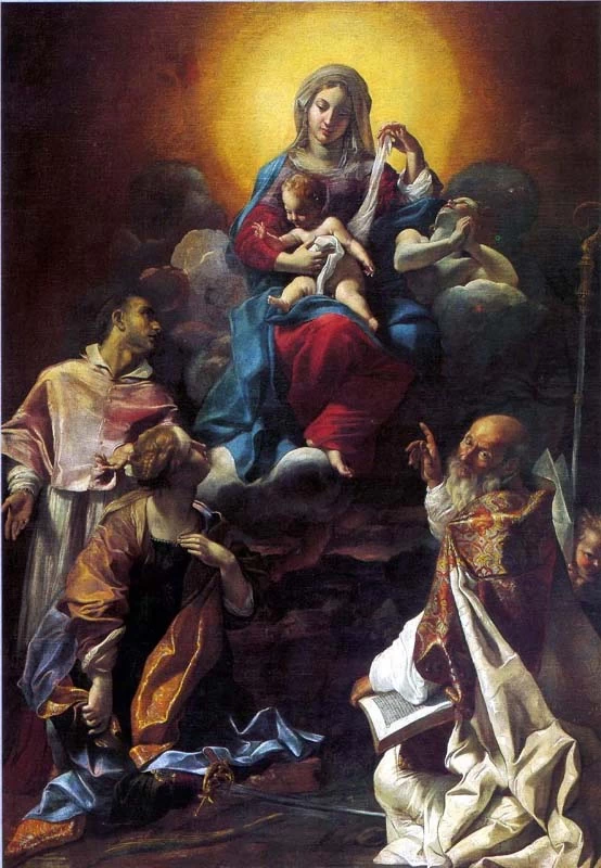 8-Vergine col Bambino in gloria tra i Santi Agostino, BorRomao e Caterina d'Alessandria- Leonessa (Rieti) 